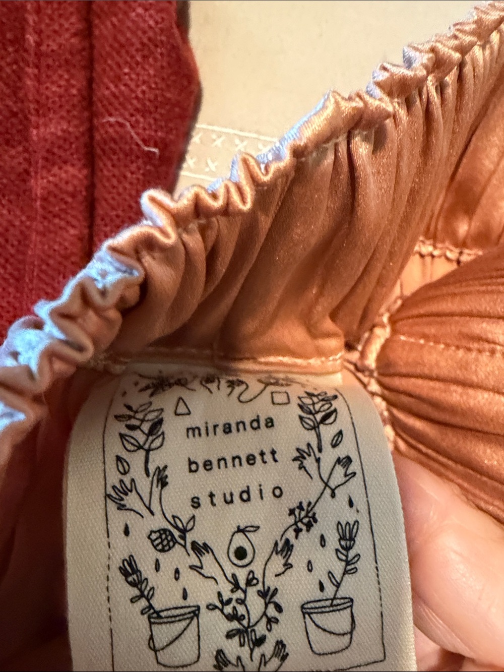 Miranda Bennett peach silk palazzo pant - Picture 2 of 8